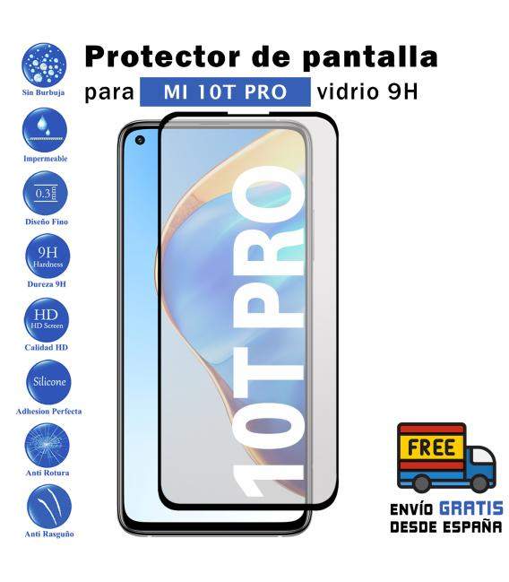 Protector de pantalla Xiaomi Mi 10T Negro de Cristal Templado Vidrio 9H para movil - Todotumovil