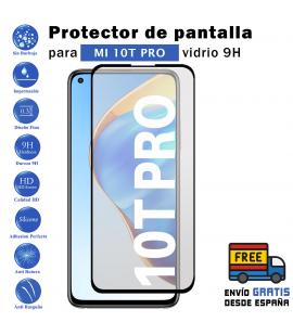 Protector de pantalla Xiaomi Mi 10T Negro de Cristal Templado Vidrio 9H para movil - Todotumovil