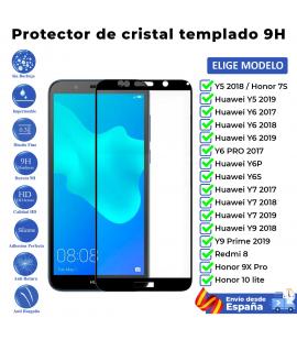 Protector pantalla Negro Huawei Y5 2018 Y5 2019 Y6 Y7 Y9 2017 2018 2019 Y6S Y6P