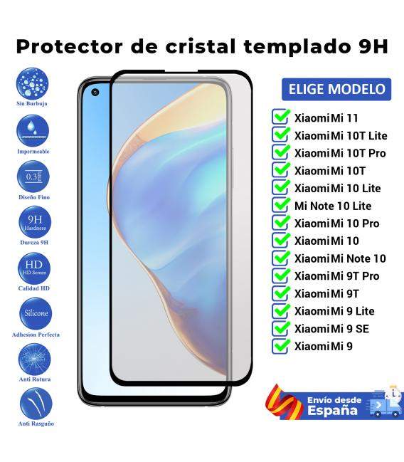 Protector de pantalla Negro 3D para Xiaomi Mi 11 10 10T 9T 9 SE Note Lite Pro