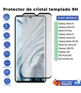 Protector pantalla negro 3D Samsung Galaxy Note 8 10 20 5G S21 S20 Plus Ultra