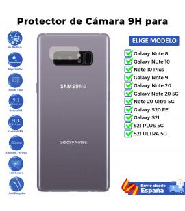 Protector de camara para Samsung Galaxy Note 8 10 20 5G S21 S20 Plus Ultra. Vidrio de cristal templado transparente para movil