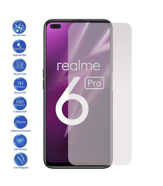 Protector de pantalla Realme 6 pro de Cristal Templado Vidrio 9H para movil - Todotumovil