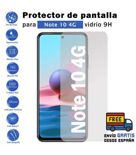 Protector de pantalla Xiaomi Redmi Note 10 4G de Cristal Templado Vidrio 9H para movil - Todotumovil