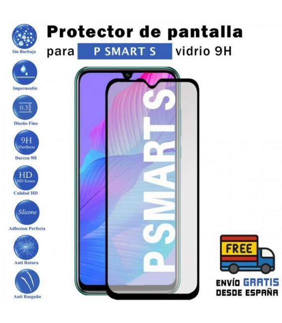 Protector de pantalla Huawei P Smart S Negro de Cristal Templado Vidrio 9H para movil - Todotumovil