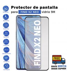 Protector de pantalla Oppo Find X2 Neo Negro de Cristal Templado Vidrio 9H para movil - Todotumovil