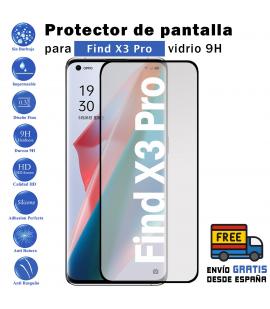 Protector de pantalla Oppo Find X3 Pro Negro de Cristal Templado Vidrio 9H para movil - Todotumovil