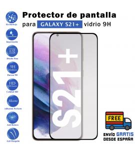 Protector de pantalla Samsung Galaxy S21 Plus Negro de Cristal Templado Vidrio 9H para movil - Todotumovil