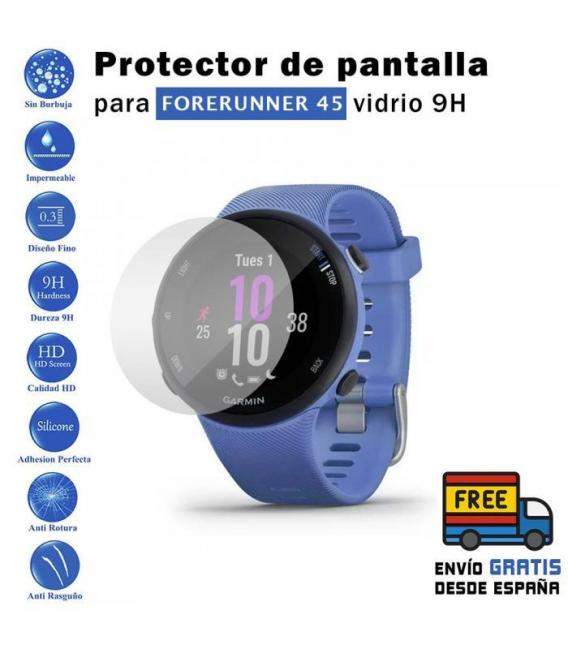 Protector para Garmin Forerunner 45 39mm-42mm. Cristal Templado Reloj Vidrio