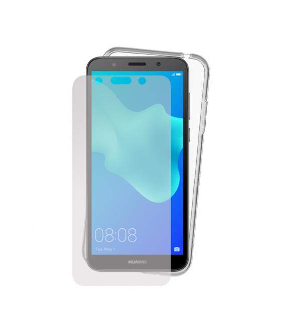 Funda y protector para Huawei Y5 Y6 Y6P Y6S Y7 Y9 2017 2018 2019 Pro Prime. Cristal templado de pantalla y carcasa transparente