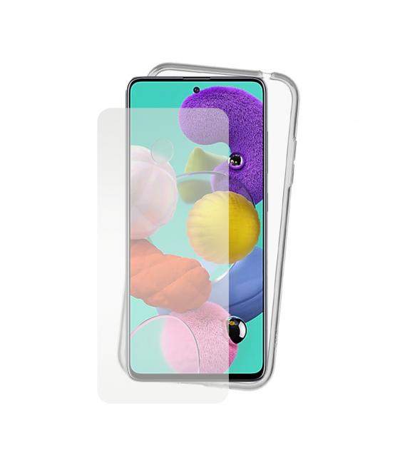 Funda y protector para Samsung Galaxy A21S A31 A41 A51 A71. Carcasa y cristal templado de pantalla transparente para móvil.