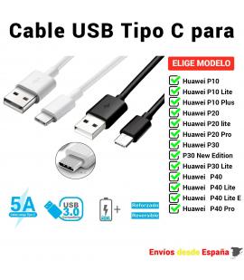 Cable USB Tipo C para Huawei P10 P20 P30 P40 Lite Plus Pro New. de Carga rapida y Datos para móviles de 1 metro y 2 metros
