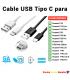 Cable USB Tipo C para Huawei P10 P20 P30 P40 Lite Plus Pro New. de Carga rapida y Datos para móviles de 1 metro y 2 metros - thumbnail 1