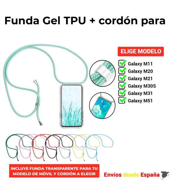 Funda TPU con correa para Xiaomi Mi 11 10 10T 9T 9 SE Note Lite Pro Carcasa transparente de silicona para movil. Elige modelo