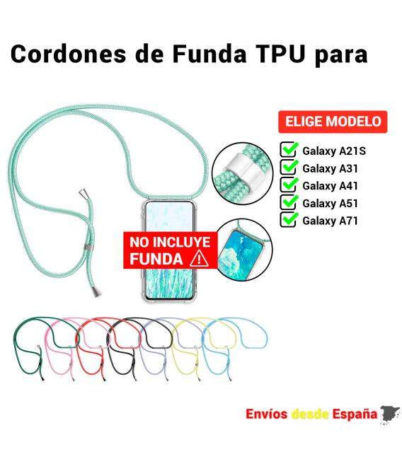 Cuerda colgante para funda del movil Samsung Galaxy A21S A31 A41 A51 A71. Correa universal facil de instalar