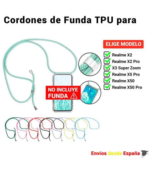 Cuerda colgante para funda del movilRealme X2 X3 X5 X50 Pro Super Zoom. Correa universal facil de instalar