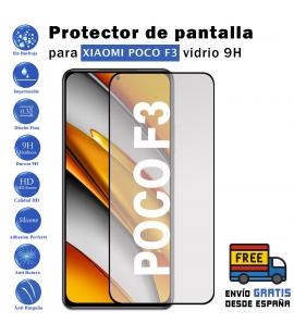 Protector de pantalla Xiaomi Poco F3 Negro de Cristal Templado Vidrio 9H para movil - Todotumovil