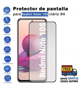 Protector de pantalla Xiaomi Redmi Note 10S Negro de Cristal Templado Vidrio 9H para movil - Todotumovil