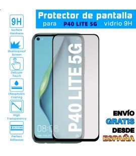 Lote Protector de Pantalla para Huawei P40 Lite 5G Negro cristal templado 3D Completo