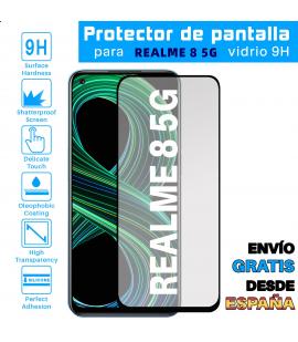 Lote Protector de Pantalla para Realme 8 5G Negro cristal templado 3D Completo