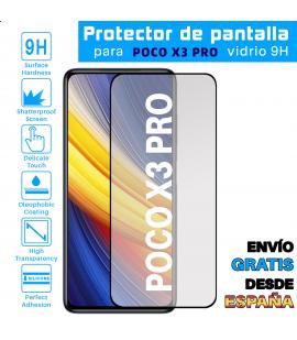 Lote Protector de Pantalla para Xiaomi Poco X3 Pro Negro cristal templado 3D Completo