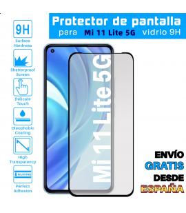 Lote Protector de Pantalla para Xiaomi MI 11 Lite 5G Negro cristal templado 3D