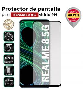 Protector de Pantalla para Realme 8 5G Negro cristal templado 3D Completo
