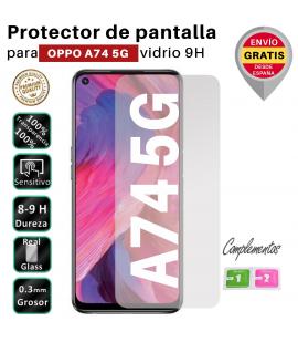 Set Protector de Pantalla para Oppo A94 5G Negro cristal templado 3D Completo
