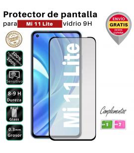 Set Protector de Pantalla para Xiaomi Mi 11 Lite Negro cristal templado 3D Completo