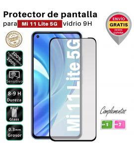 Set Protector de Pantalla para Xiaomi MI 11 Lite 5G Negro cristal templado 3D