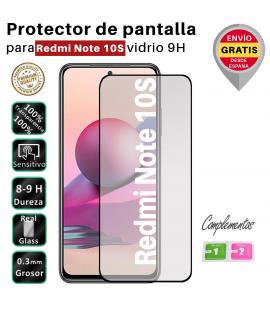 Set Protector de Pantalla para Xiaomi Redmi Note 10S Negro cristal templado 3D