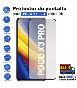 Protector de Pantalla para Xiaomi Poco X3 Pro Negro cristal templado 3D Completo