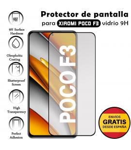 Kit Protector de Pantalla para Xiaomi Poco F3 Negro cristal templado 3D Completo