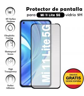 Kit Protector de Pantalla para Xiaomi MI 11 Lite 5G Negro cristal templado 3D
