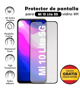 Kit Protector de Pantalla para Xiaomi MI 10 Lite 5G Negro cristal templado 3D