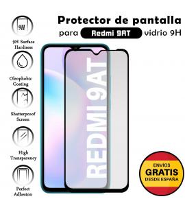 Kit Protector de Pantalla para Xiaomi Redmi 9AT Negro cristal templado 3D Completo