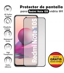 Kit Protector de Pantalla para Xiaomi Redmi Note 10S Negro cristal templado 3D