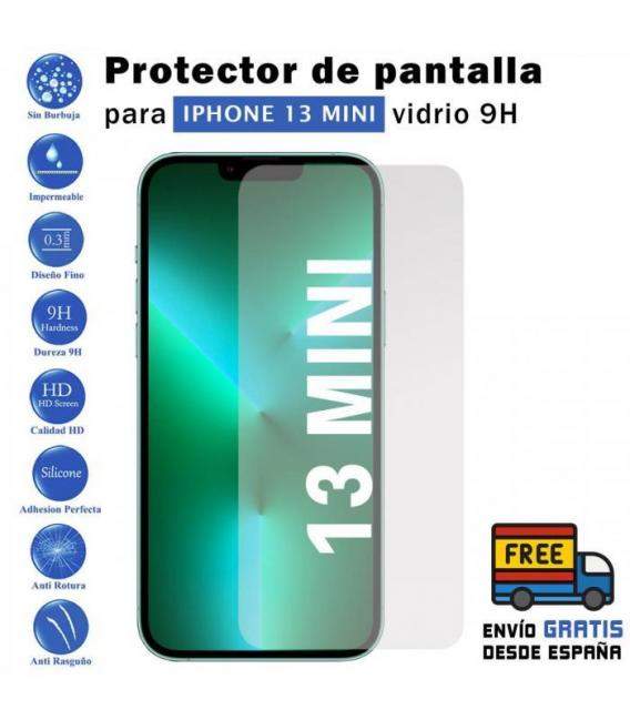 Protector de pantalla Iphone 13 mini de Cristal Templado Vidrio 9H para movil - Todotumovil
