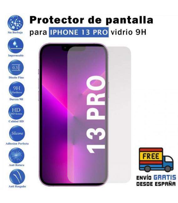 Protector de pantalla Iphone 13 Pro de Cristal Templado Vidrio 9H para movil - Todotumovil