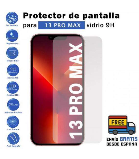 Protector de pantalla Iphone 13 Pro Max de Cristal Templado Vidrio 9H para movil - Todotumovil