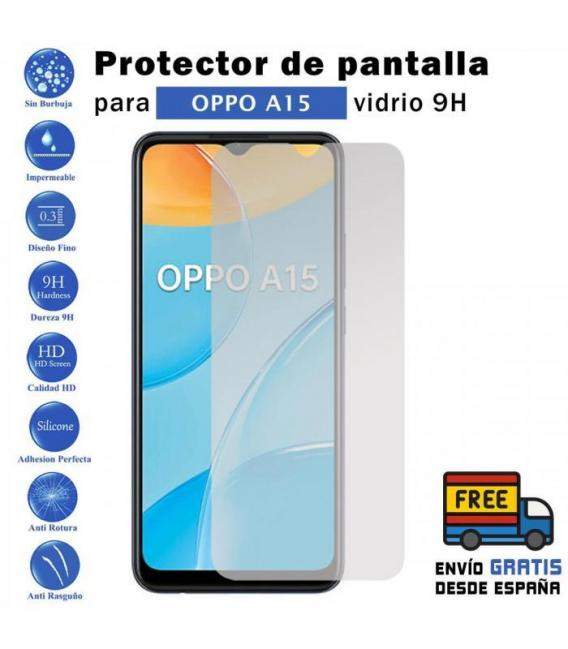 Protector de pantalla Oppo A15 de Cristal Templado Vidrio 9H para movil - Todotumovil