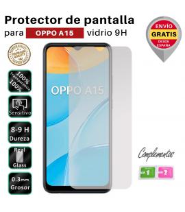 Set Protector de Pantalla para Oppo A15 Cristal Templado Vidrio 9H Premium