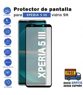 Protector de pantalla Xperia 5 III Negro de Cristal Templado Vidrio 9H para movil - Todotumovil