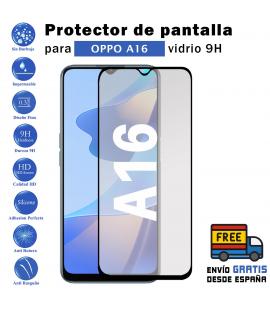 Pack Protector de Pantalla para Oppo A16 Negro cristal templado 3D Completo