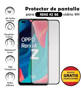 Protector de Pantalla para Oppo Reno 4Z 5G Negro cristal templado 3D Completo