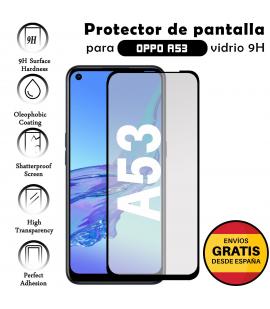 Protector de Pantalla para Oppo A53 Negro cristal templado 3D Completo