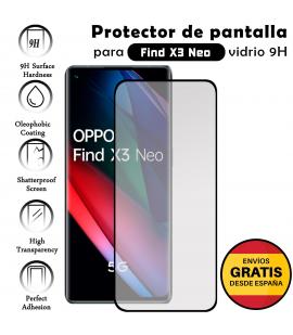 Protector de Pantalla para Oppo Find X3 Neo Negro cristal templado 3D Completo