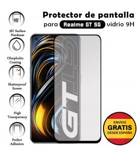 Protector de Pantalla para Realme GT 5G Negro cristal templado 3D Completo