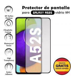 Protector de Pantalla para Samsung A52s Negro cristal templado 3D Completo