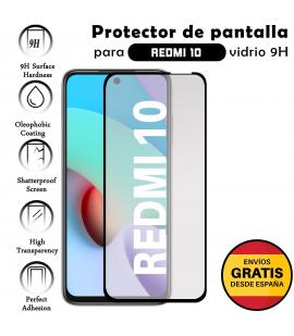 Protector de Pantalla para Xiaomi Redmi 10 Negro cristal templado 3D Completo